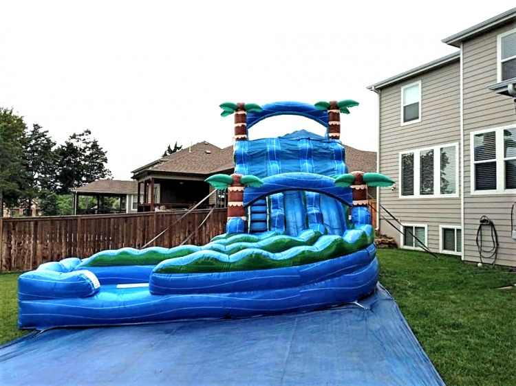 HURRICANE BLUE WATER SLIDE (18ft Curved Double Lane)