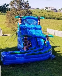 Hurricane20Blue203 394314680 HURRICANE BLUE WATER SLIDE (18ft Curved Double Lane)