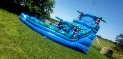 Hurricane20Blue204 171708251 HURRICANE BLUE WATER SLIDE (18ft Curved Double Lane)